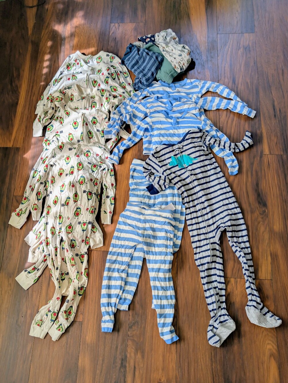 Boy's 5t Cotton Pajama Lot 19 Pieces